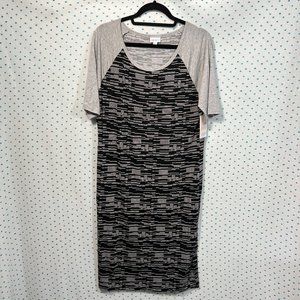 NWT LulaRoe Julia Black, White & Gray Geometric Pattern Dress